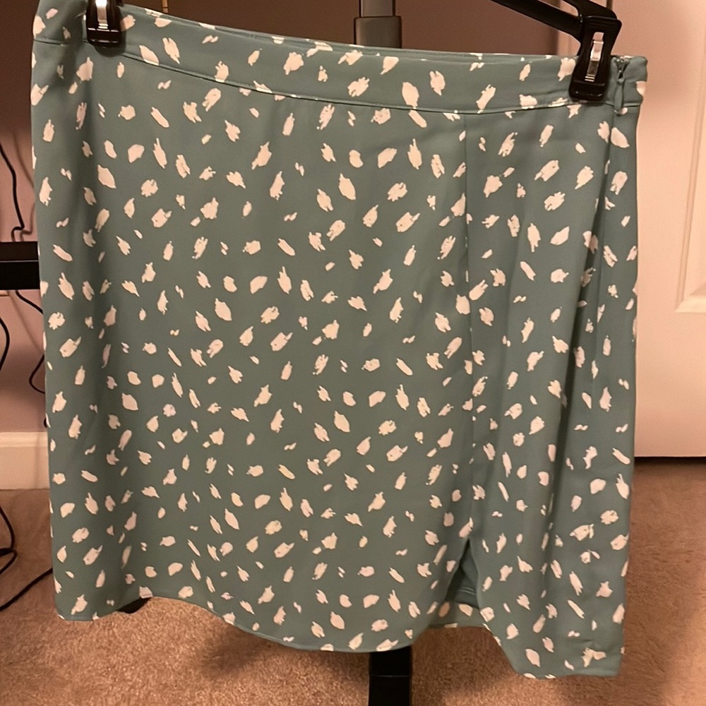Lola Grace turquoise mini skirt with spots and a small slit
